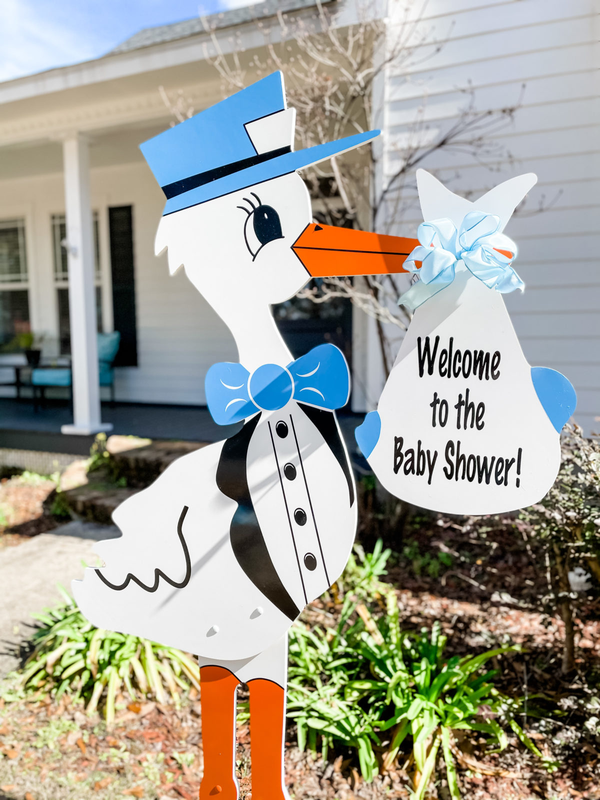 Blue Stork Sign - Stork Yard Sign Rentals - Louisville metro, Kansas