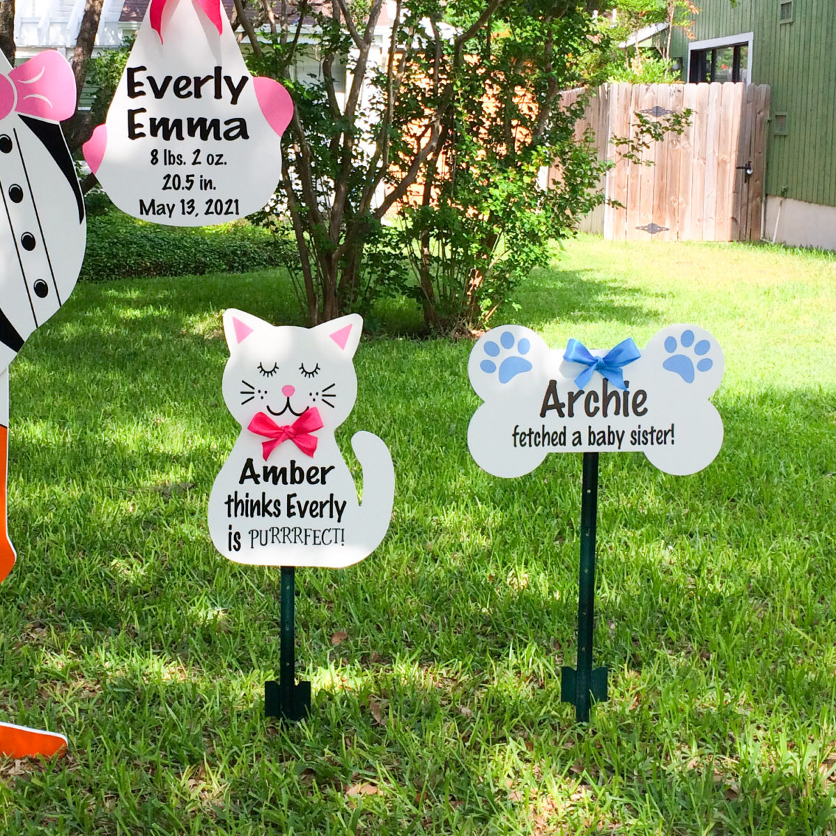 Cat and Dog Bone Signs - Stork Yard Sign Rentals - Louisville metro, Kansas