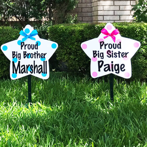 Sibling Stars - Stork Yard Sign Rentals - Louisville metro, Kansas